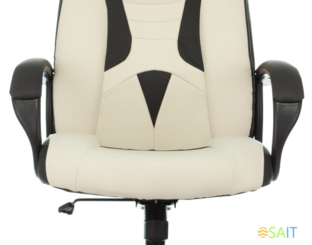 Кресло игровое Zombie 8 белый/черный эко.кожа крестов. пластик