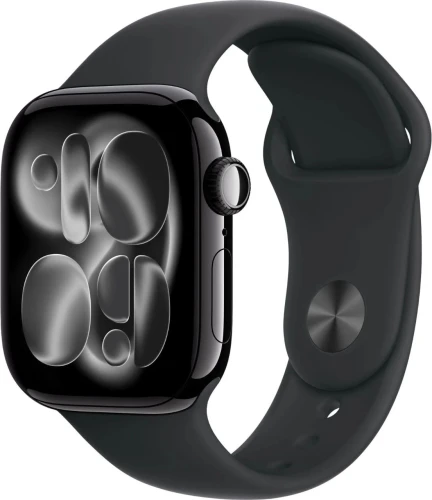 Смарт-часы Apple Watch Series 11 A3331 42мм OLED корп.черный Sport Band рем.черный разм.брасл.:M/L (MEQU4LW/A)