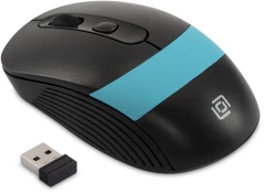 Мышь Оклик 310MW черный/синий оптическая 3200dpi беспров. USB для ноутбука 4but (1869090)