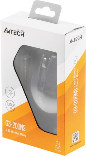 Мышь A4Tech V-Track G3-200NS черный оптическая 1200dpi беспров. USB 3but