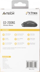 Мышь A4Tech V-Track G3-200NS черный оптическая 1200dpi беспров. USB 3but