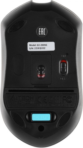 Мышь A4Tech V-Track G3-200NS черный оптическая 1200dpi беспров. USB 3but