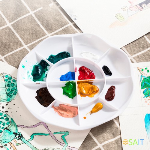 Палитра для смешивания красок Deli 68305 круглая D135мм