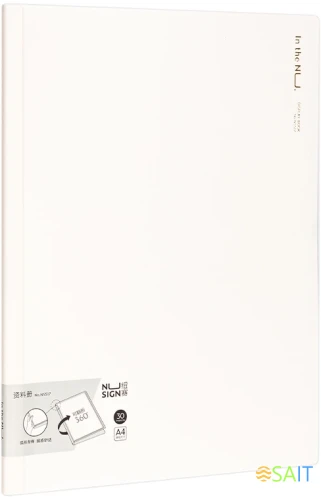 Папка с 30 прозр.вклад. Deli Nusign NS517WHITE A4 полипропилен белый