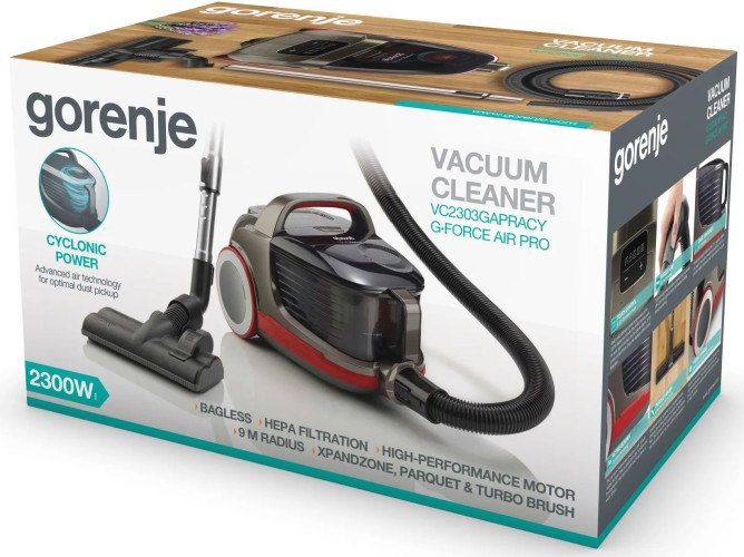 Пылесос Gorenje VC2303GAPRACY 2300Вт серый/красный