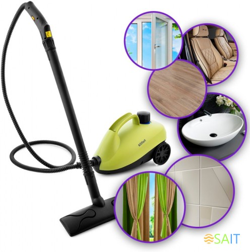 Пароочиститель напольный Kitfort KT-951 1250Вт черный/желтый