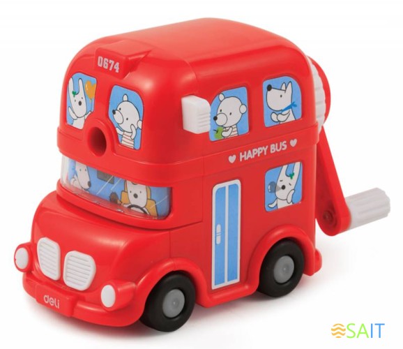 Точилка для карандашей механическая Deli BUS E0674 1 отверстие пластик ассорти коробка