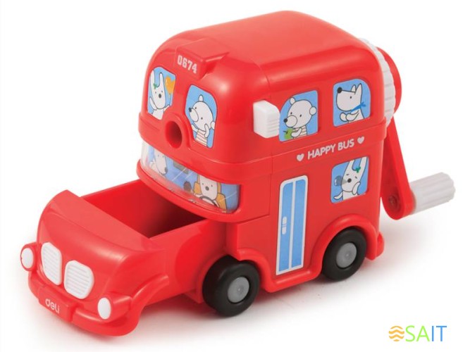 Точилка для карандашей механическая Deli BUS E0674 1 отверстие пластик ассорти коробка