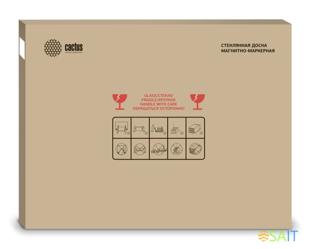 Доска стеклянная Cactus CS-GBD-90x120-WT стеклянная белый 90x120см стекло