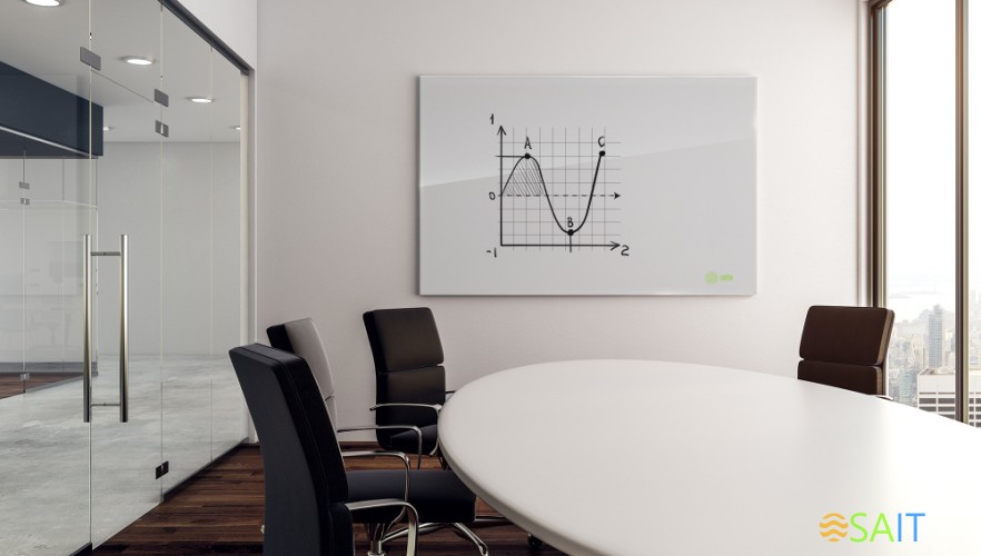 Доска стеклянная Cactus CS-GBD-90x120-WT стеклянная белый 90x120см стекло