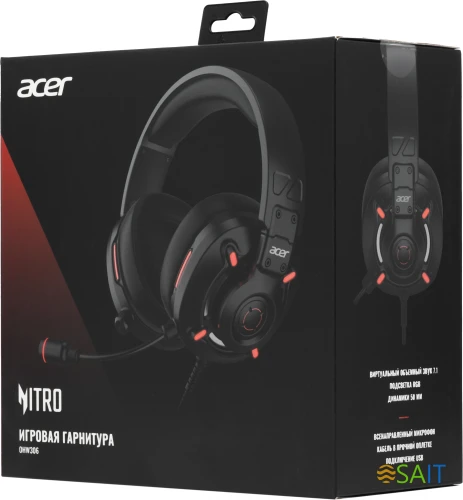 Наушники с микрофоном Acer Nitro OHW306 черный 2.1м мониторные оголовье (ZL.HDSEE.00E)