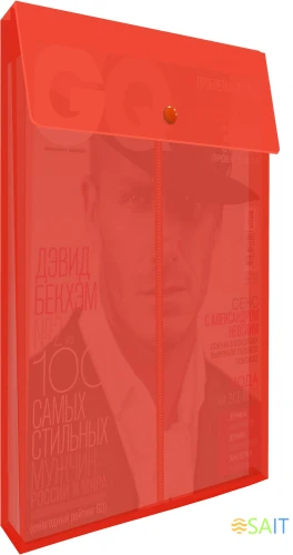 Конверт на кнопке Бюрократ -PK870 A4 вертик. расшир. пластик 0.18мм ассорти