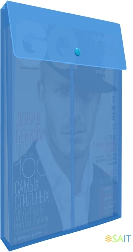 Конверт на кнопке Бюрократ -PK870 A4 вертик. расшир. пластик 0.18мм ассорти