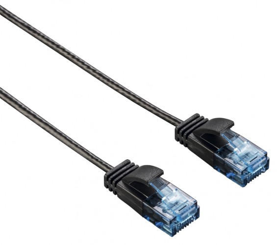 Патч-корд Hama Slim-Flexible UTP 4 пары cat.6 0.75м черный RJ-45 (m)-RJ-45 (m) (00135774)