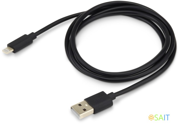 Кабель Buro USB-IP-1.2B2A USB (m)-Lightning (m) 1.2м черный