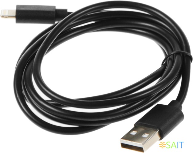 Кабель Buro USB-IP-1.2B2A USB (m)-Lightning (m) 1.2м черный