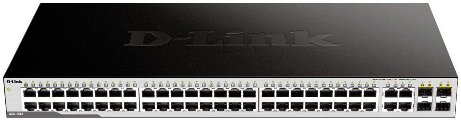 Коммутатор D-Link DGS-1052/A 48x1Гбит/с 4xКомбо(1000BASE-T/SFP) неуправляемый