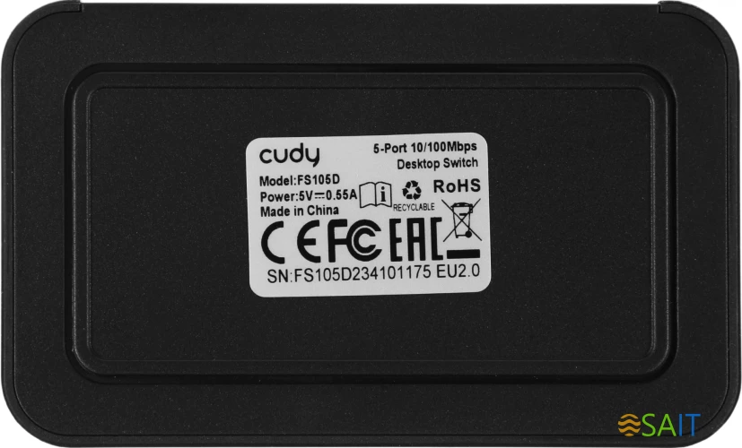 Коммутатор Cudy FS105D (L2) 5x100Мбит/с неуправляемый