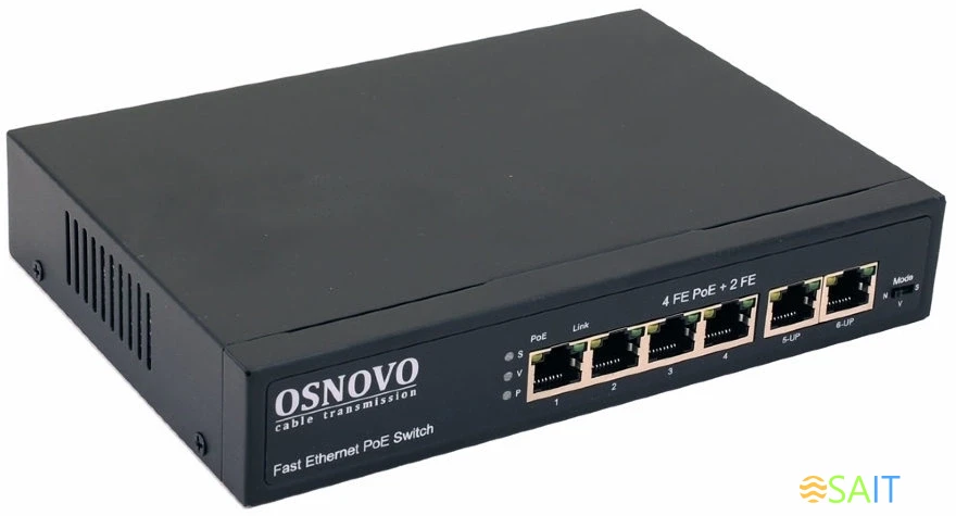 Коммутатор Osnovo SW-20600(80W) 4PoE 80W