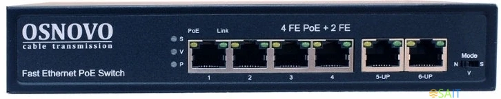 Коммутатор Osnovo SW-20600(80W) 4PoE 80W