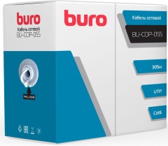 Кабель сетевой Buro BU-COP-055 UTP 4 пары cat.6 solid 0.55мм Cu 305м серый