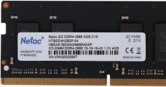 Память DDR4 4Gb 2666MHz Netac NTBSD4N26SP-04 Basic RTL PC4-21300 CL19 SO-DIMM 260-pin 1.2В single rank Ret