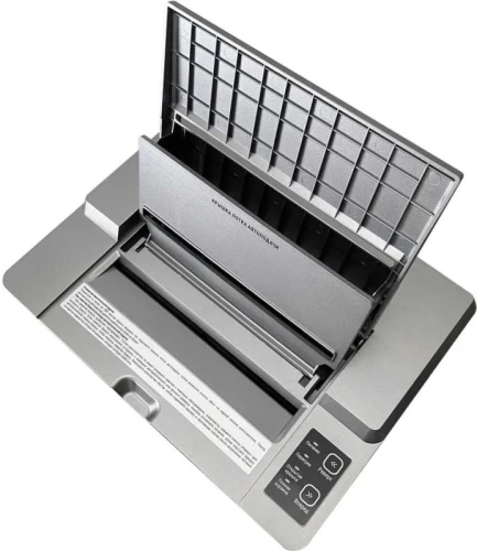 Шредер Office Kit SA200 (1,9х10) серый/черный с автоподачей (секр.P-5) фрагменты 200лист. 23лтр. пл.карты