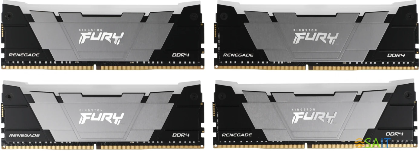 Память DDR4 4x8GB 3200MHz Kingston KF432C16RB2AK4/32 Fury Renegade RGB RTL Gaming PC4-25600 CL16 DIMM 288-pin 1.35В dual rank с радиатором Ret