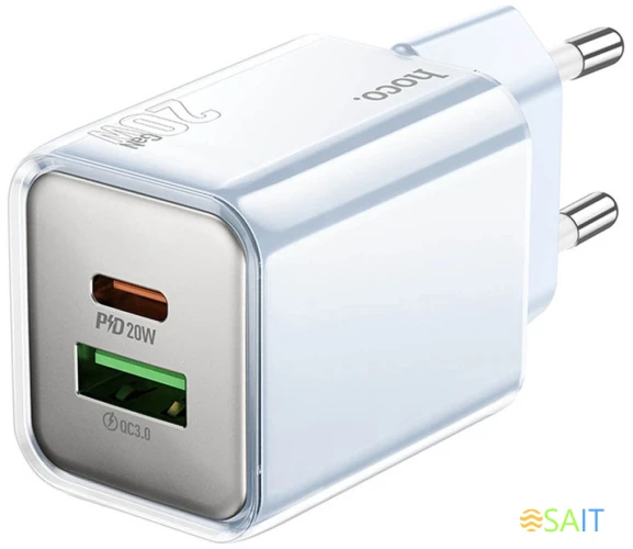 Сетевое зар./устр. Hoco N46 Glorious 20W 3A (PD) синий (35318)