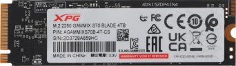 Накопитель SSD A-Data PCIe 4.0 x4 4TB AGAMMIXS70B-4T-CS XPG Gammix S70 Blade M.2 2280