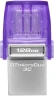 Флеш Диск Kingston 128Gb DataTraveler microDuo 3C DTDUO3CG3/128GB USB3.0 фиолетовый
