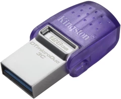 Флеш Диск Kingston 128Gb DataTraveler microDuo 3C DTDUO3CG3/128GB USB3.0 фиолетовый
