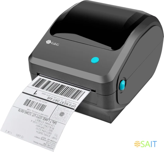 Термопринтер G&G GG-D410 203dpi 152мм/с/USB для печ.накл. черный