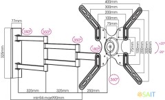 Кронштейн для телевизора Arm Media LCD-900 черный 22"-55" макс.18кг настенный поворот и наклон