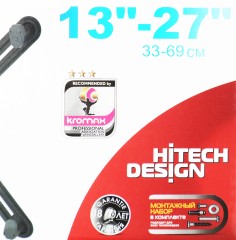 Кронштейн-адаптер для мониторов Arm Media LCD-M2 черный макс.7кг настольный поворот и наклон верт.перемещ.