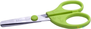 Ножницы для левшей Silwerhof детские 130мм ручки пластиковые асим. нержавеющая сталь зеленый