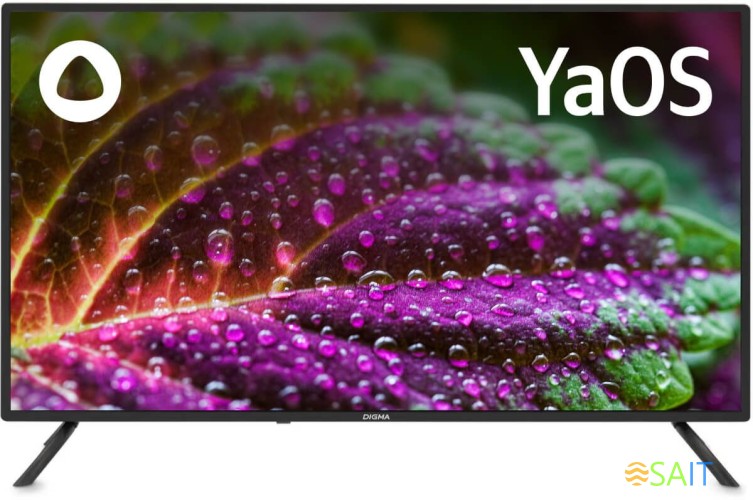 Телевизор LED Digma 40" DM-LED40SBB31 Яндекс.ТВ черный/черный FULL HD 60Hz DVB-T DVB-T2 DVB-C DVB-S DVB-S2 USB WiFi Smart TV