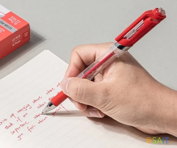 Ручка гелев. Deli EG158-RD прозрачный d=0.7мм красн. черн. резин. манжета