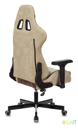 Кресло игровое Zombie VIKING 7 KNIGHT Fabric коричневый/бежевый ткань/эко.кожа с подголов. крестов. металл