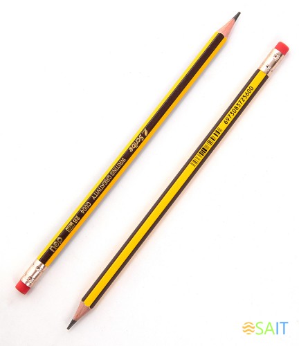 Карандаш ч/г Deli EC004-2B Scribe 2B шестигран. тополь карт.кор. (12шт) ластик