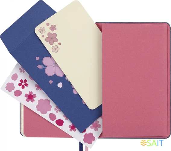 Блокнот Moleskine LIMITED EDITION SAKURA LESU08MM710BOX Pocket 90x140мм обложка текстиль 160стр. линейка подар.кор. синий 2025