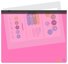 Папка на молнии ZIP Бюрократ Double Neon DNEBPM4APINKBL A4+ полипропилен 0.15мм розовый цвет молнии черный