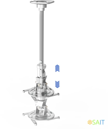 Кронштейн для проектора Cactus CS-VM-PR01L-AL серебристый макс.10кг потолочный поворот и наклон