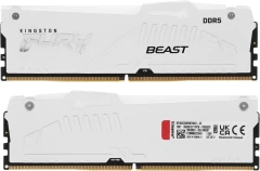 Память DDR5 2x16GB 6000MHz Kingston KF560C36BWE2AK2-32 Fury Beast White Expo RGB RTL PC5-48000 CL36 DIMM 288-pin 1.35В kit single rank с радиатором Ret