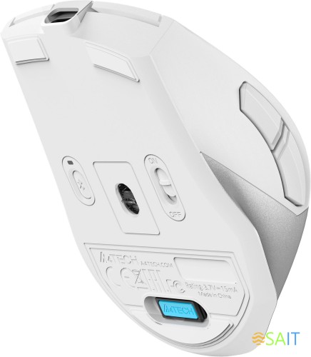 Мышь A4Tech Fstyler FB45CS Air белый/серебристый оптическая 2000dpi silent беспров. BT/Radio USB 7but (FB45CS AIR USB (SILVER WHITE))