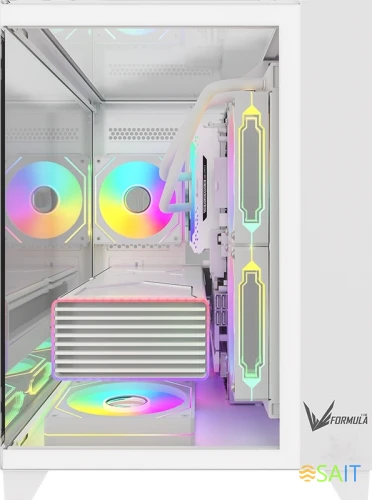 Корпус Formula Crystal Z9ML Floe белый без БП mATX 1xUSB3.0 1xUSB3.1 audio bott PSU