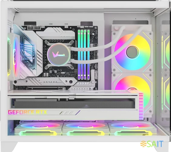 Корпус Formula Crystal Z9ML Floe белый без БП mATX 1xUSB3.0 1xUSB3.1 audio bott PSU