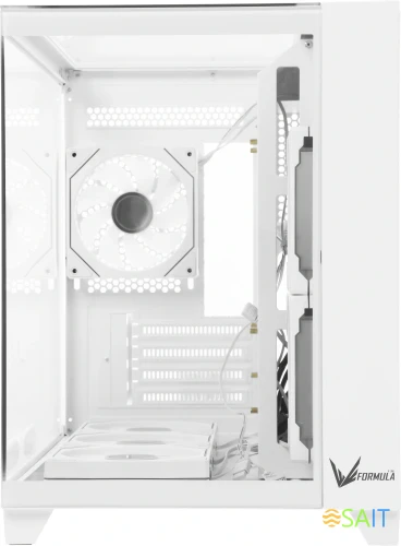 Корпус Formula Crystal Z9ML Floe белый без БП mATX 1xUSB3.0 1xUSB3.1 audio bott PSU