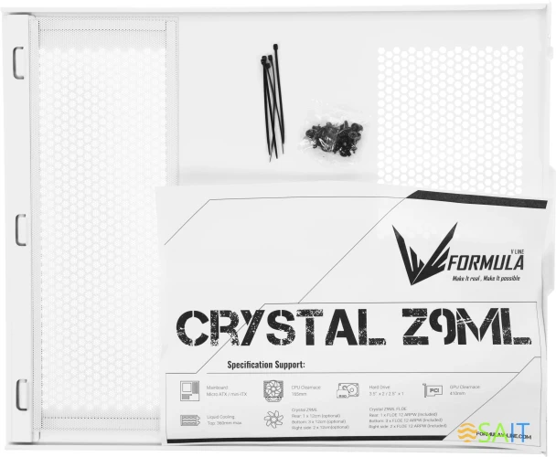 Корпус Formula Crystal Z9ML Floe белый без БП mATX 1xUSB3.0 1xUSB3.1 audio bott PSU