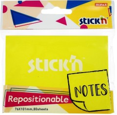 Блок самоклеящийся бумажный Stick`n 27074 76x101мм 80лист. 70г/м2 желтый неон 1цв.в упак.